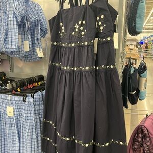 Black Tiered Floral Embroidered Maxi Dress